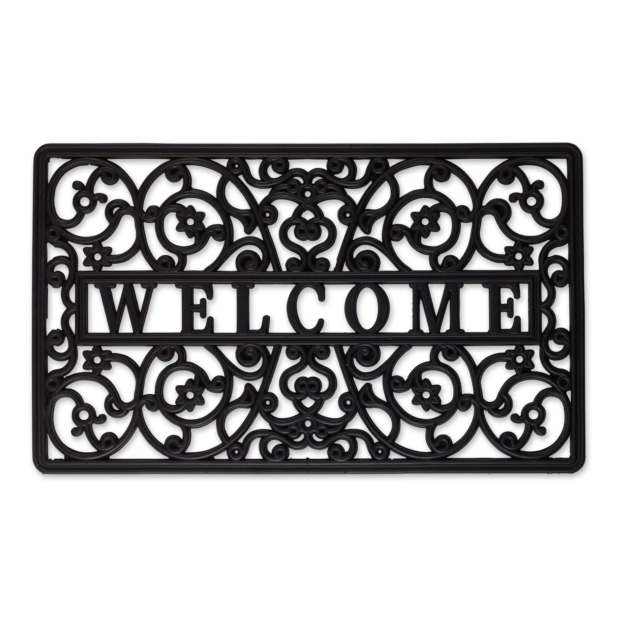 DII® Welcome Scroll Rubber Doormat